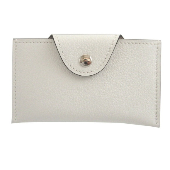 Unused Hermes Iliad W stamp (made in 2024) Evercolor New White card case 1576...